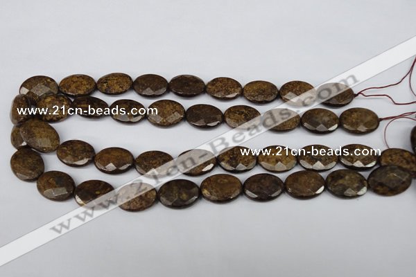 CBZ439 15.5 inches 15*20mm faceted oval bronzite gemstone beads