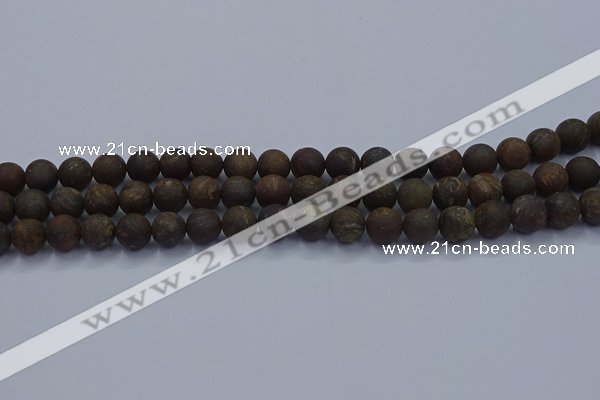 CBZ602 15.5 inches 8mm round matte bronzite beads wholesale