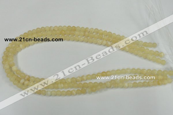 CCA201 15.5 inches 6mm round yellow lace calcite beads