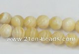 CCA202 15.5 inches 10mm round yellow lace calcite beads