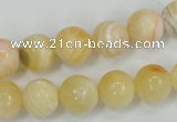 CCA203 15.5 inches 12mm round yellow lace calcite beads