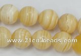 CCA204 15.5 inches 14mm round yellow lace calcite beads