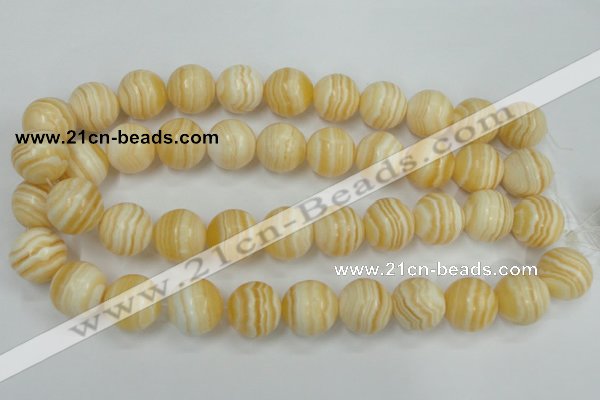 CCA206 15.5 inches 18mm round yellow lace calcite beads