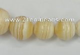 CCA207 15.5 inches 8mm -20mm round yellow lace calcite beads