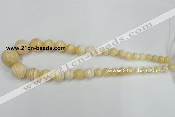 CCA207 15.5 inches 8mm -20mm round yellow lace calcite beads