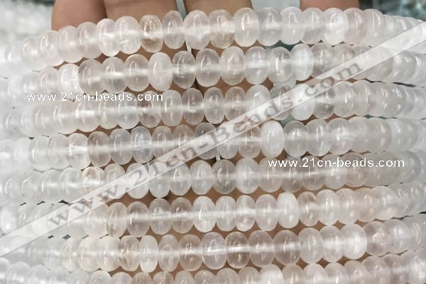 CCA367 15.5 inches 5*8mm rondelle white calcite gemstone beads