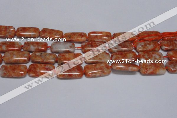 CCA500 15.5 inches 15*30mm rectangle orange calcite gemstone beads