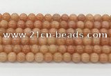 CCA514 15.5 inches 6mm round peach calcite gemstone beads
