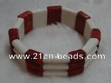 CCB107 7.5 inches sponge white & red coral bracelet wholesale