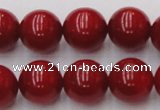 CCB128 15.5 inches 10mm round red coral beads strand wholesale