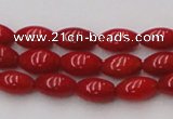 CCB135 15.5 inches 5*8mm rice red coral beads strand wholesale