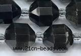 CCB1483 15 inches 9mm - 10mm faceted golden obsidian beads