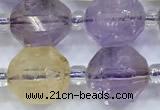 CCB1514 15 inches 9mm - 10mm faceted ametrine beads
