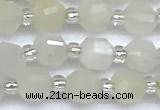 CCB1560 15 inches 5mm - 6mm faceted white moonstone beads
