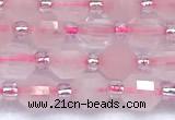 CCB1584 15 inches 5mm - 6mm faceted rose quartz beads