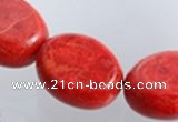 CCB21 15.5 inches 19*24mm oval sponge coral beads Wholesale