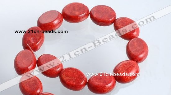 CCB21 15.5 inches 19*24mm oval sponge coral beads Wholesale