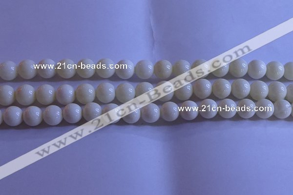 CCB303 15.5 inches 9mm round white coral beads wholesale