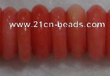 CCB81 15.5 inches 5*13mm roundel pale red coral beads Wholesale