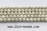 CCB826 15.5 inches 10mm round matte ivory jasper gemstone beads wholesale