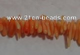 CCB86 15.5 inch 2*8mm irregular branch orange coral beads Wholesale