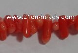 CCB91 15.5 inch 4*11mm irregular branch pale red coral chip beads