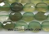 CCB917 15.5 inches 6*8mm faceted oval green agate beads