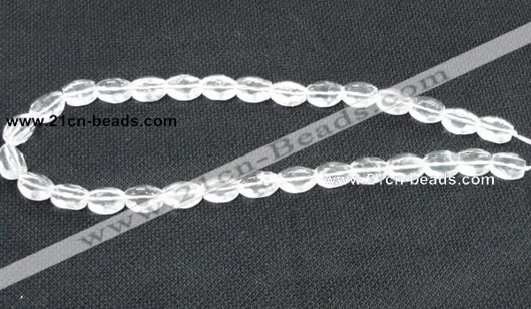 CCC262 15.5 inches 10*14mm faceted rice grade A natural white crystal beads