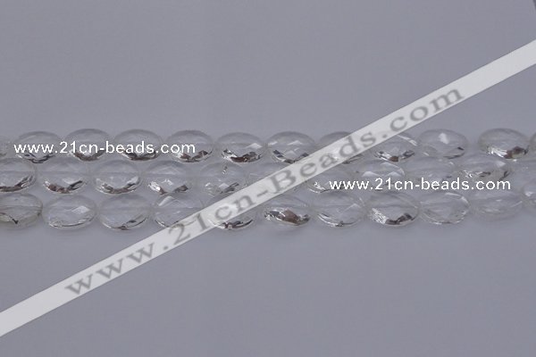 CCC515 15.5 inches 13*18mm faceted oval natural white crystal beads