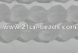 CCC627 15.5 inches 8mm faceted nuggets matte white crystal beads