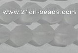 CCC629 15.5 inches 12mm faceted nuggets matte white crystal beads