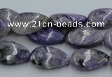 CCG07 15.5 inches 12*18mm flat teardrop natural charoite beads