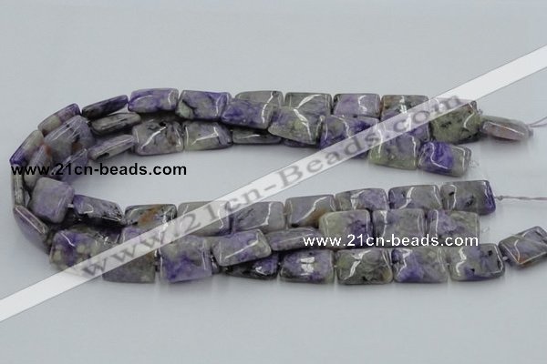 CCG09 15.5 inches 15*20mm rectangle natural charoite gemstone beads
