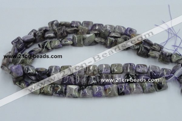 CCG10 15.5 inches 14*14mm square natural charoite gemstone beads