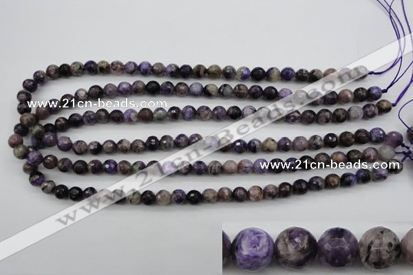 CCG56 15.5 inches 7mm faceted round natural charoite beads