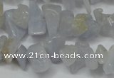 CCH218 34 inches 5*8mm blue chalcedony chips gemstone beads wholesale