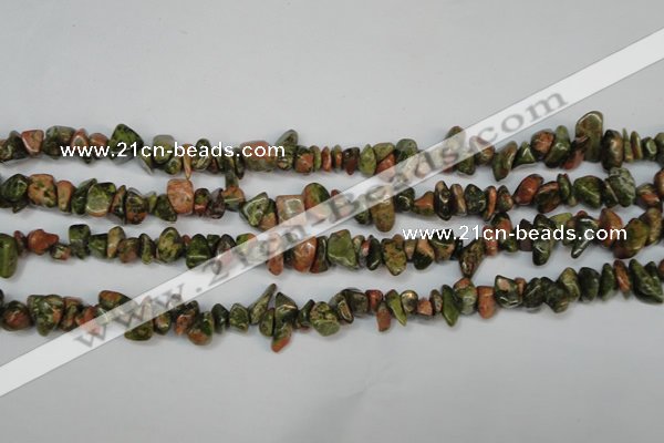 CCH225 34 inches 5*8mm unakite chips gemstone beads wholesale