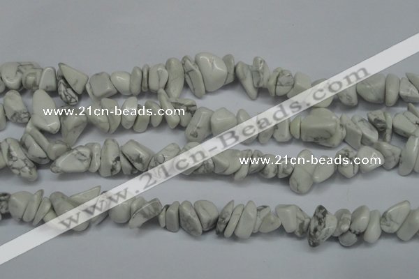 CCH280 34 inches 8*12mm white howlite turquoise chips beads wholesale