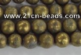 CCJ351 15.5 inches 8mm carved round plated China jade beads