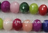 CCN1014 15.5 inches 12*16mm faceted rondelle multi colored candy jade beads