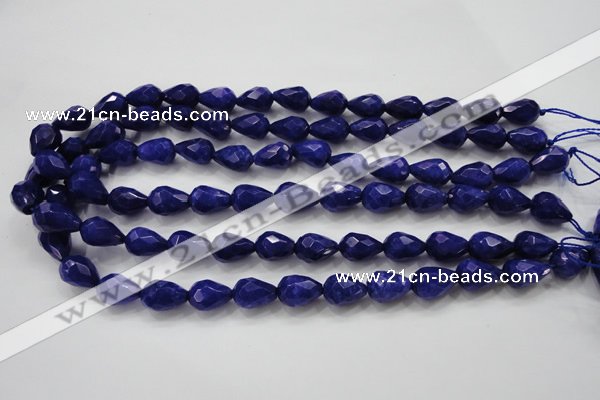 CCN1688 15.5 inches 10*14mm faceted teardrop candy jade beads wholesale