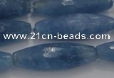 CCN1720 15.5 inches 10*30mm faceted rice candy jade beads