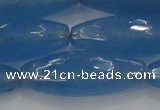 CCN1725 15.5 inches 14*40mm faceted rice candy jade beads
