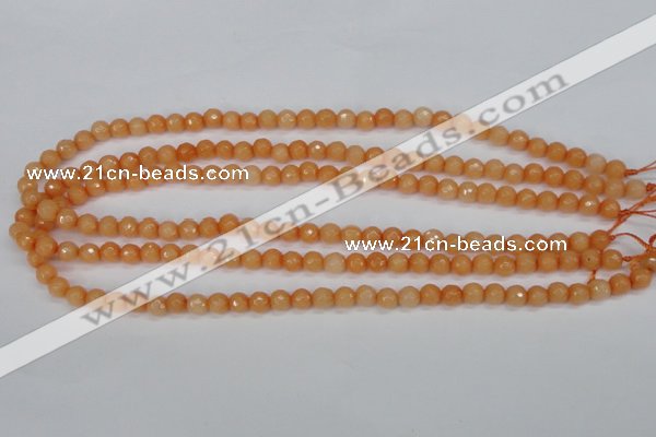 CCN1821 15 inches 6mm faceted round candy jade beads wholesale