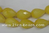 CCN190 15.5 inches 10*14mm faceted teardrop candy jade beads