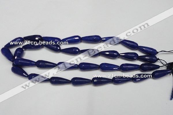CCN2152 15.5 inches 10*25mm faceted teardrop candy jade beads