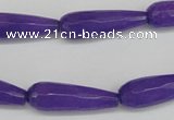 CCN2170 15.5 inches 8*25mm faceted teardrop candy jade beads