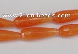 CCN2177 15.5 inches 8*25mm faceted teardrop candy jade beads
