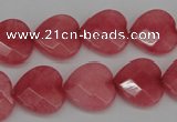 CCN2244 15.5 inches 15*15mm faceted heart candy jade beads wholesale