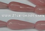 CCN2881 15.5 inches 10*30mm faceted teardrop candy jade beads